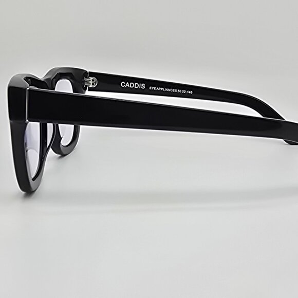 Caddis Eye Appliances D28 Gloss Black Thick Frame +1.50 FRQ Lens Reading Glasses - Picture 5 of 16